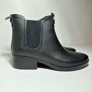 Tory Burch Women’s Classic Rain Bootie Short Ankle Heeled Boots Black Size 11B